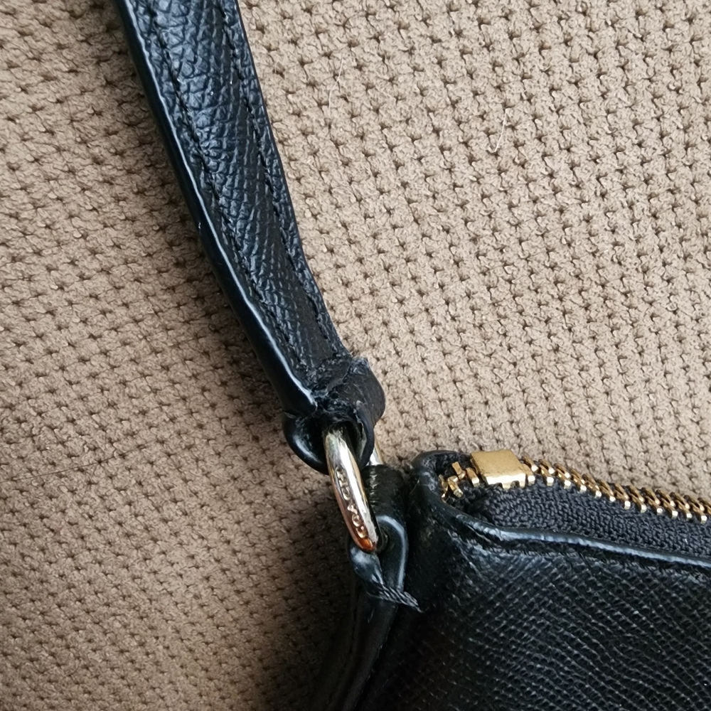 Coach Black Leather Crossbody with Gold Logo - Picture 11 of 15